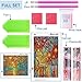 Standie 2 Pack DIY Diamond Painting Set 5D Full Drill Embroidery Rhinestone Painting Kit 5D Decorating Wall Stickers for Living Room (50 x 42cm Rainy Night & 40 x 30cm Walking in The Rainy Night)
