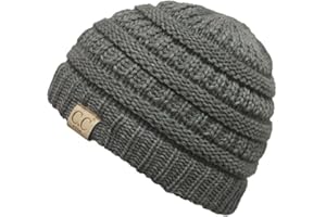 Funky Junque Kids Beanie Toddler Girls Boys Ribbed Knit Children’s Winter Hat Skully Cap