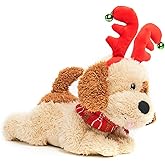 Cuddle Barn - Jingle Jasper | Animated Singing Holiday Puppy Dog Stuffed Animal Plays Wiggles and Wags Tail to We Wish You A Merry Christmas, 9 inches