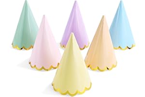CANREVEL 24 PCS Pastel Party Hats for Kids and Adults, Pastel Party Decorations, Party Headwear for Birthday|Celebration|Party Supplies, Macaron Cone Kids Hats for Girls Boys Women Men