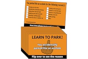 MIAMI GRAPHIC SOLUTIONS You Parked Like an Asshole (Pack of 100) Bad Parking Cards 3.5"x2" Multi Reasons Violation Stocking Stuffers for Adults/Prank Items/Double Sided (Parked like an idiot)