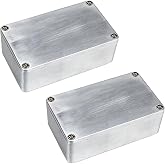 LKRXW 2Pcs 1590G Guitar Effect Pedal Case Diecast Metal Aluminum Stomp Box Case Enclosure Electronics Project Box Enclosure with Screws 100mmx50mmx26mm 3.94" x 1.97" x 1.02"