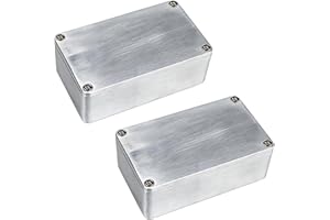 LKRXW 2Pcs 1590G Guitar Effect Pedal Case Diecast Metal Aluminum Stomp Box Case Enclosure Electronics Project Box Enclosure with Screws 100mmx50mmx26mm 3.94" x 1.97" x 1.02"