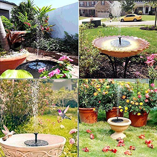 Gocheer Upgraded 1.5W Solar Fountain Water Pump with Battery Backup, Free Standing, Submersible for Bird Bath,Garden, Back Yard and Small Pond
