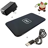 Wireless Charger, Qi Wireless Fast Charging Pad Station Mat 10W for Samsung Galaxy S8, S7, S6, Edge, Note 5, iPhone 8, 8 Plus, iPhone X, Nexus, HTC, Nokia, LG G6 -2A AC Wall Charger INCLUDED (Black)