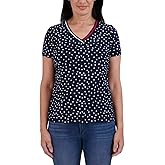 Tommy Hilfiger Women’s V-Neck Tee – Embroidered Branded Flag – Cap Sleeve Silhouette – V-Neckline