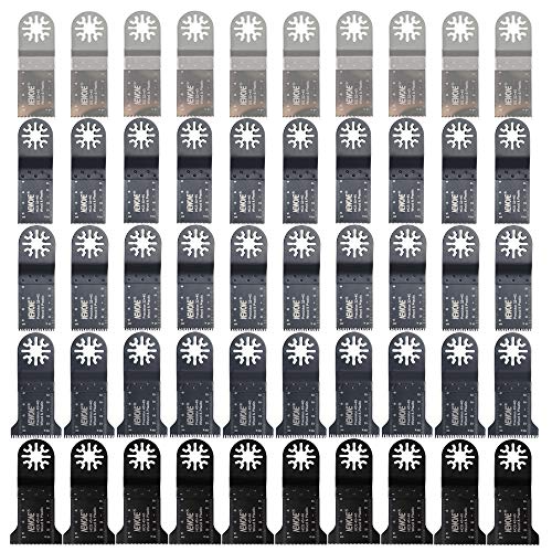 HAOLI 50 pcs Standard/Percision Wood Oscillating Multitool Saw Blades Compatible with Fein Multimaster Bosch Craftsman Ridgid Ryobi Chicago Makita Milwaukee Rockwell(Not fit for Bosch StarLock)