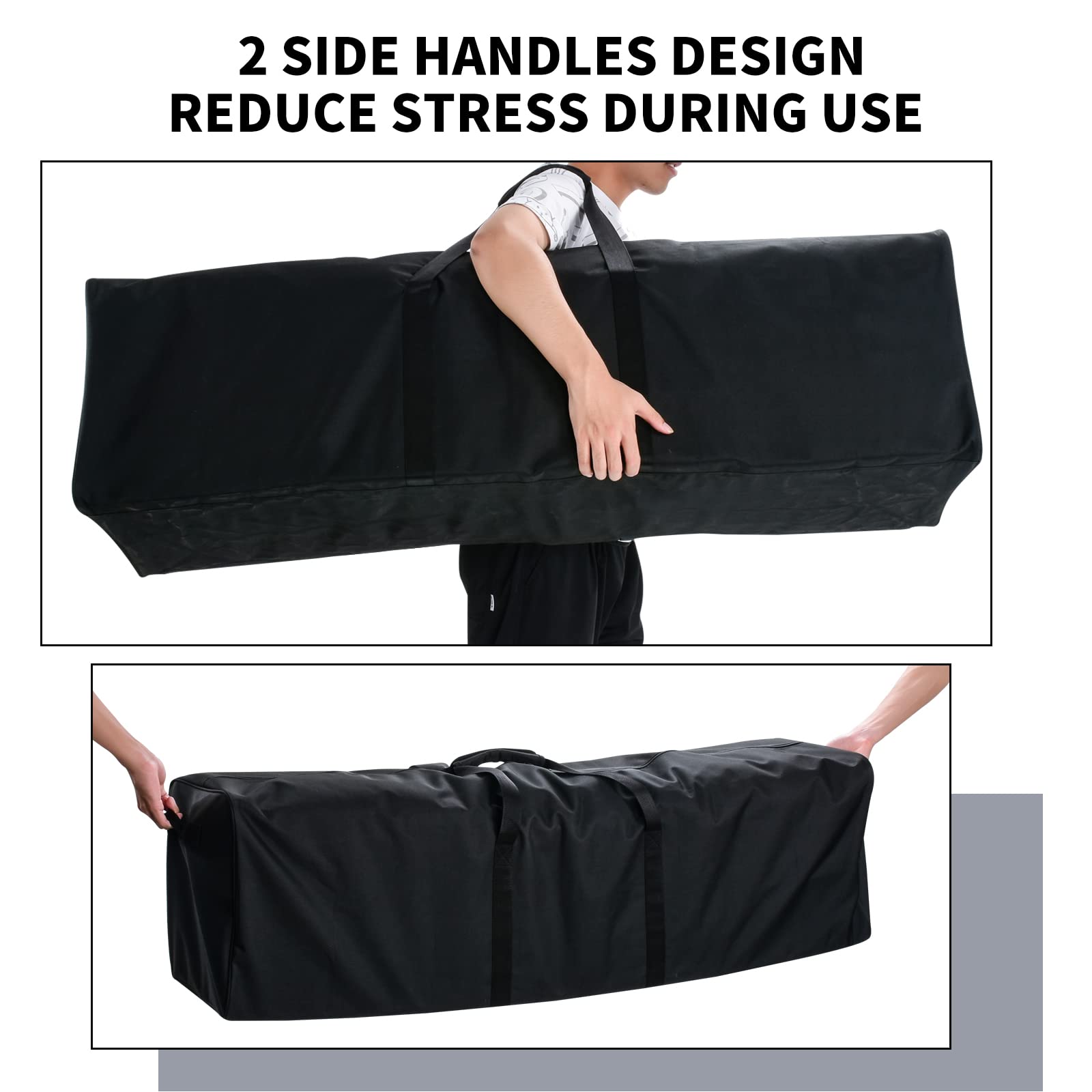 52 Inch Large Duffle Bag for Travel Camping Sport Equipment Storage Bag with 2-way Lockable Zippers (Black)