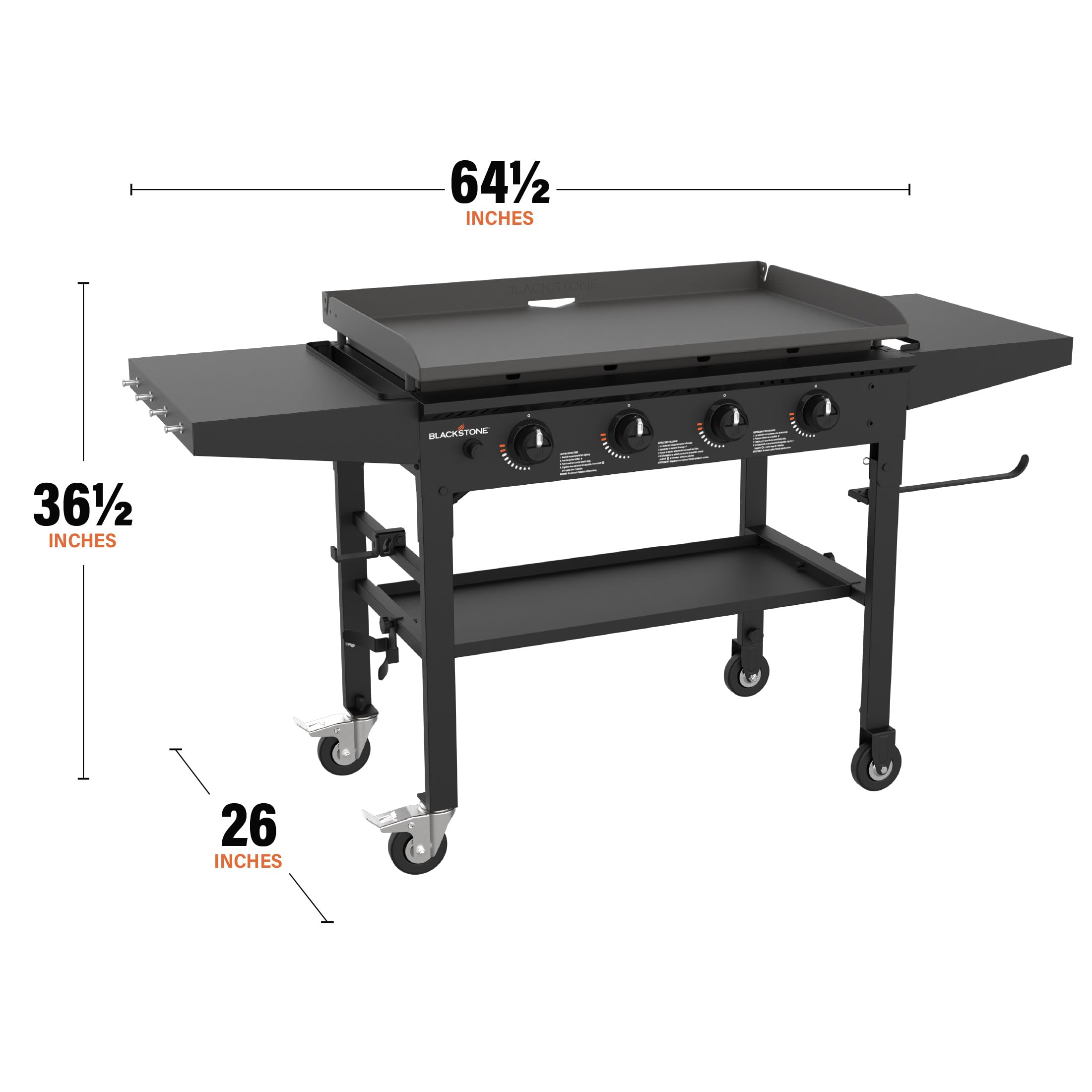 Blackstone 1554 36” Omnivore Griddle with Folding Side Shelves, Powder Coated Steel, Black