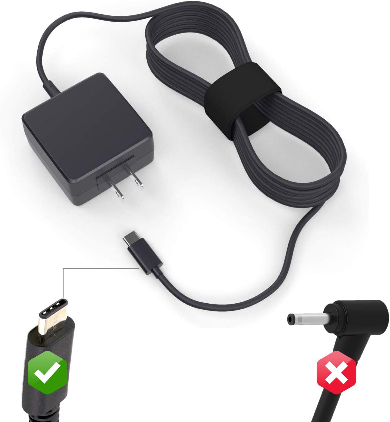 PowerSource UL Listed 45W 7 Foot AC-Adapter-Charger for Samsung Chromebook Plus & Pro V2 XE513C24 XE520QAB XE521QAB XE525QBB XE510C24 XE510C25 W030R003L PD-30ABUS USB Type C Power-Supply Cord