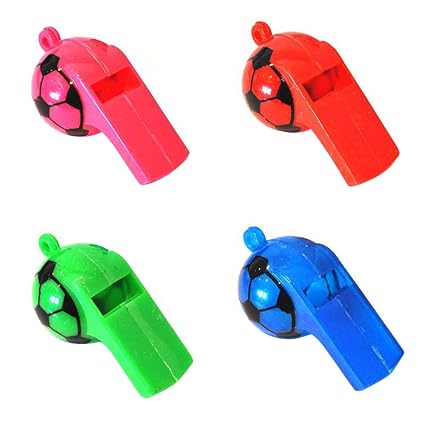 25 Silbatos De Fútbol Para Niños – Pack Colorido Con Cordón Para Fiestas, Regalos Y Entrenamiento Deportivo