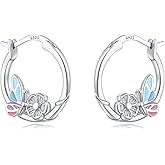 CYMYSS 925 Sterling Silver Hoop Earrings for Women, Small and Large Trendy Hoops Hypoallergenic Huggie Earrings Statement Fashion Jewelry Gifts for Sensitive Ear - Double Loop