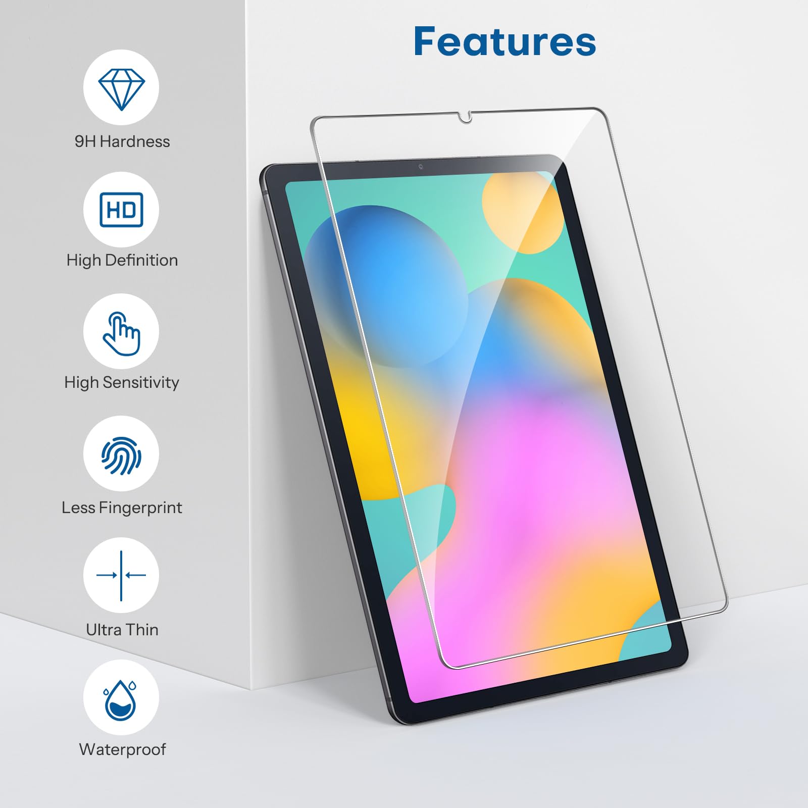 SPARIN Screen Protector for Samsung Galaxy Tab S6 Lite 10.4 Inch(2024/2022/2020), 9H Hardness Tempered Glass with S Pen Compatible, Scratch Resistant, Case Friendly-3 Pack