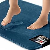 GORILLA GRIP Memory Foam Bath Mat, Soft Absorbent Velvet Bathroom Mats, Durable Dots on Underside, Machine Washable Bathmat, Carpet Rug Room Decor for Shower Tub Floor RV, 36x24 Rugs, Blue