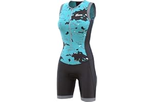 KONA TRI APPAREL KONA Assault Women's Triathlon Race Suit -One-Piece Vest and Short Combo with Body-Mapped Ventilation