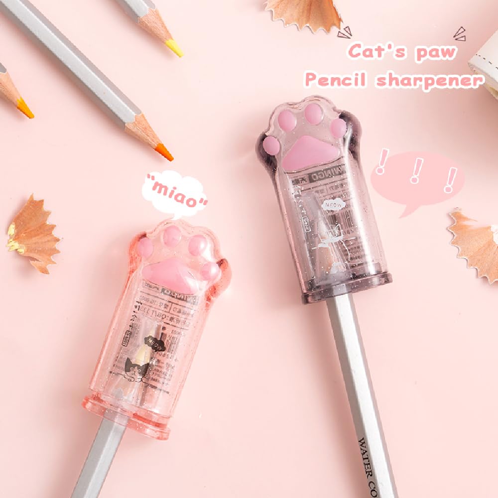 4Pcs Cute Stationery Set,Kawaii School Supplies,Including 2 Retractable Erasers and 2 Pencil Sharpeners, for Kawaii Office School Home Supplies(Eraser and 2Pcs)
