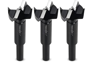TOOLMAYS 1" Forstner Drill Bits, 3Pcs Forstner Bit Set for Wood, 1" Drilling Bit Woodworking Hinge Cutter Tool Kits for Wood Plywood Plastic