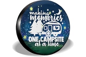 cozipink Making Memories One Campsite Starry Sky Camping Spare Tire Cover Weatherproof Wheel Protectors Universal Fit for Trailer Rv SUV Truck Camper Travel Trailer 14" 15" 16" 17"