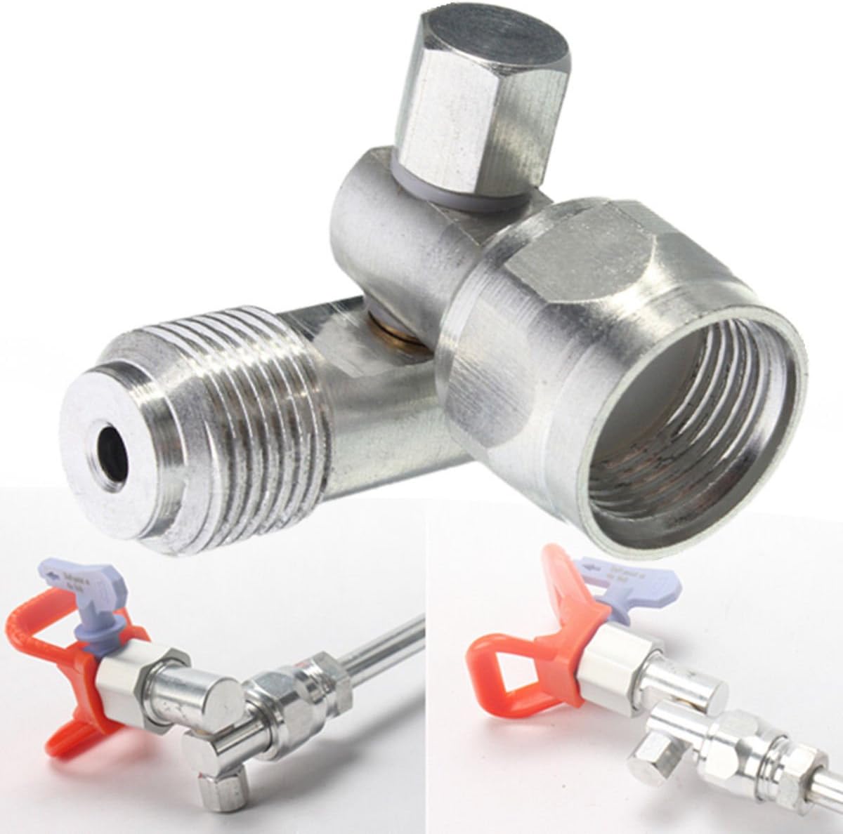 7/8'' F-7/8'' M Silver Universal Silver Swivel Joint Tool for Airless Spray Gun Graco Titan Wagner