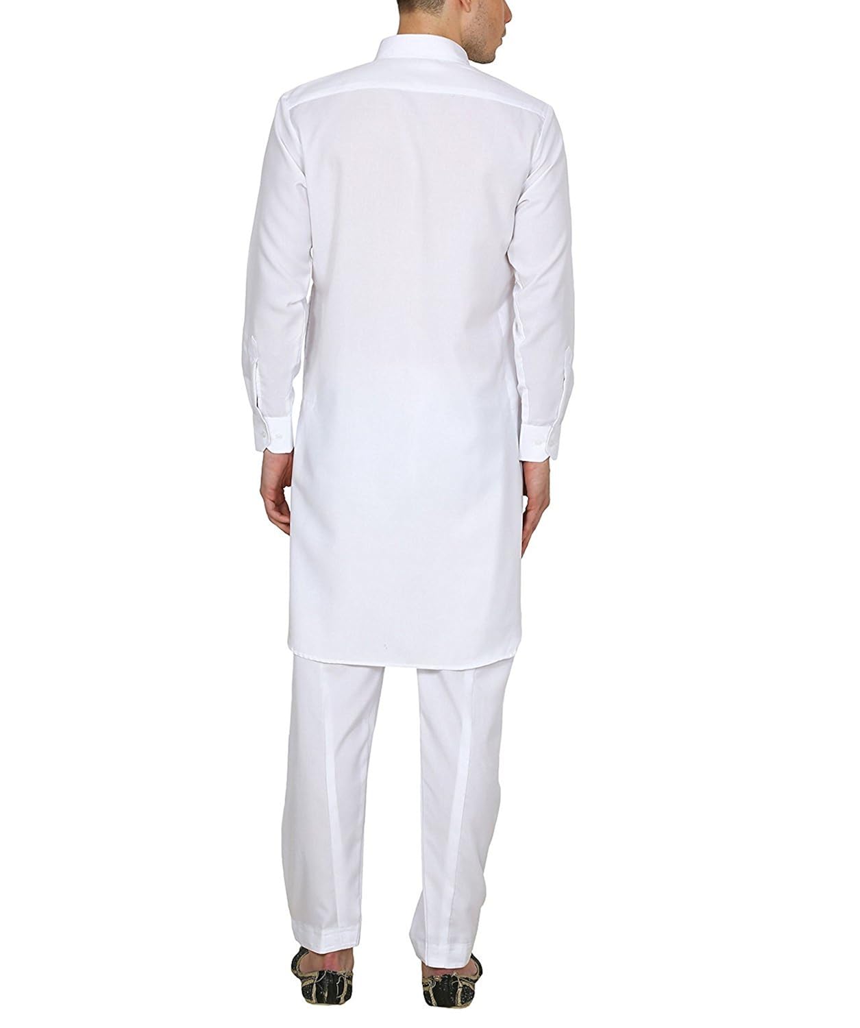royal men's white tericott standard pathani suit salwar set