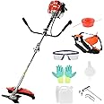 NEREIDS NET Hedge Trimmer,Backpack String Trimmer Cordless,52cc Petrol Hedge Trimmerm of Power Equipments Grass Strimmer Lawn Mower,and Anti-Slip Handle Hedge Pruner from USA Fast Arrival Red