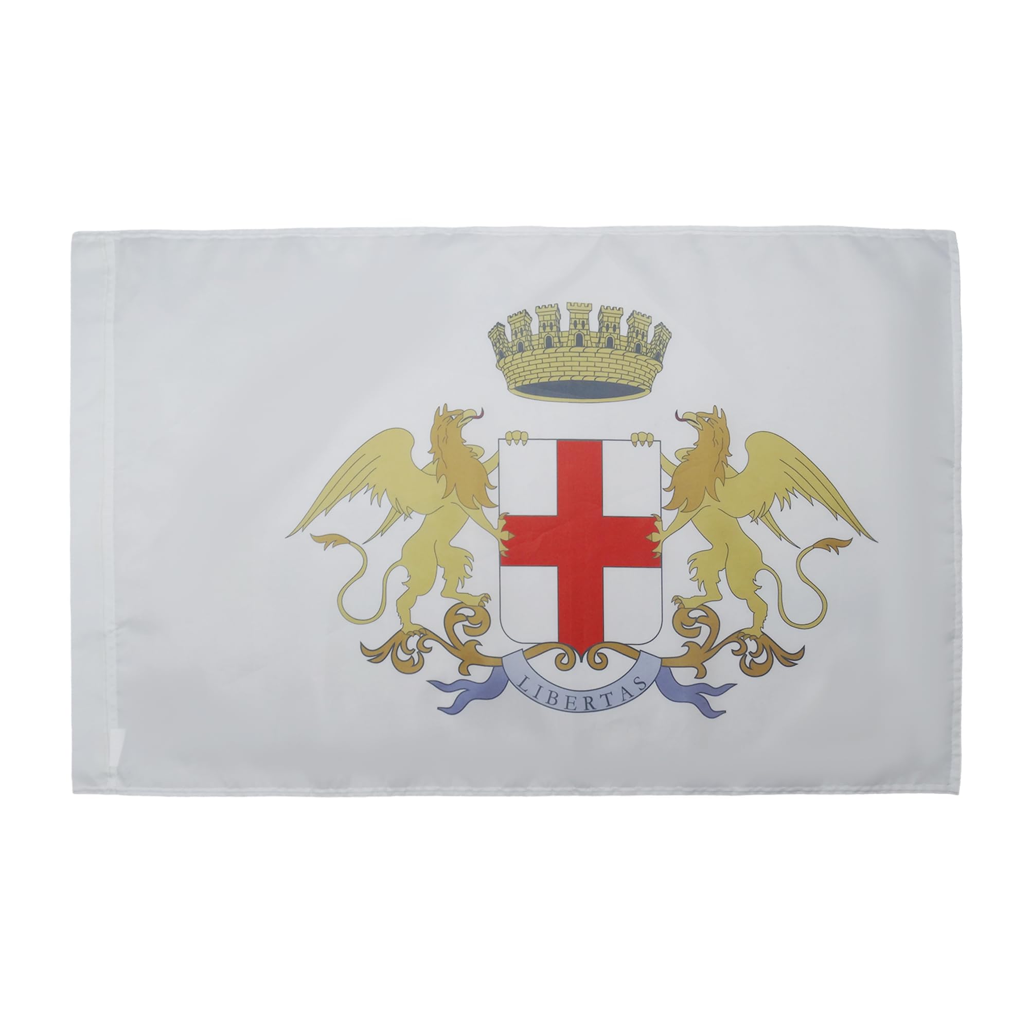 AZ FLAG - City of Genoa coat of arms Flag - 2x3 Ft - Genova Banner with Sleeve - 100% Polyester - Fade Resistant - Vivid Colors - 2' x 3' Feet - 90x60 Cm
