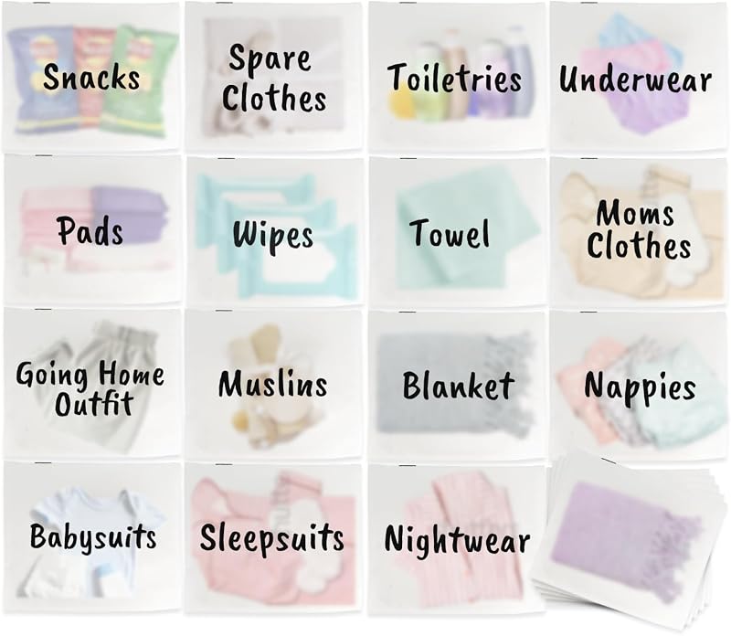 Higoal 20pcs Hospital Maternity Bag Reusable Ziplock Clothes Storage Pouches 15