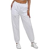 Womens Drawstring Cargo High Waist Jogger Pants Sexy Metallic Sparkly Wide Leg Pants Trousers Clubwear