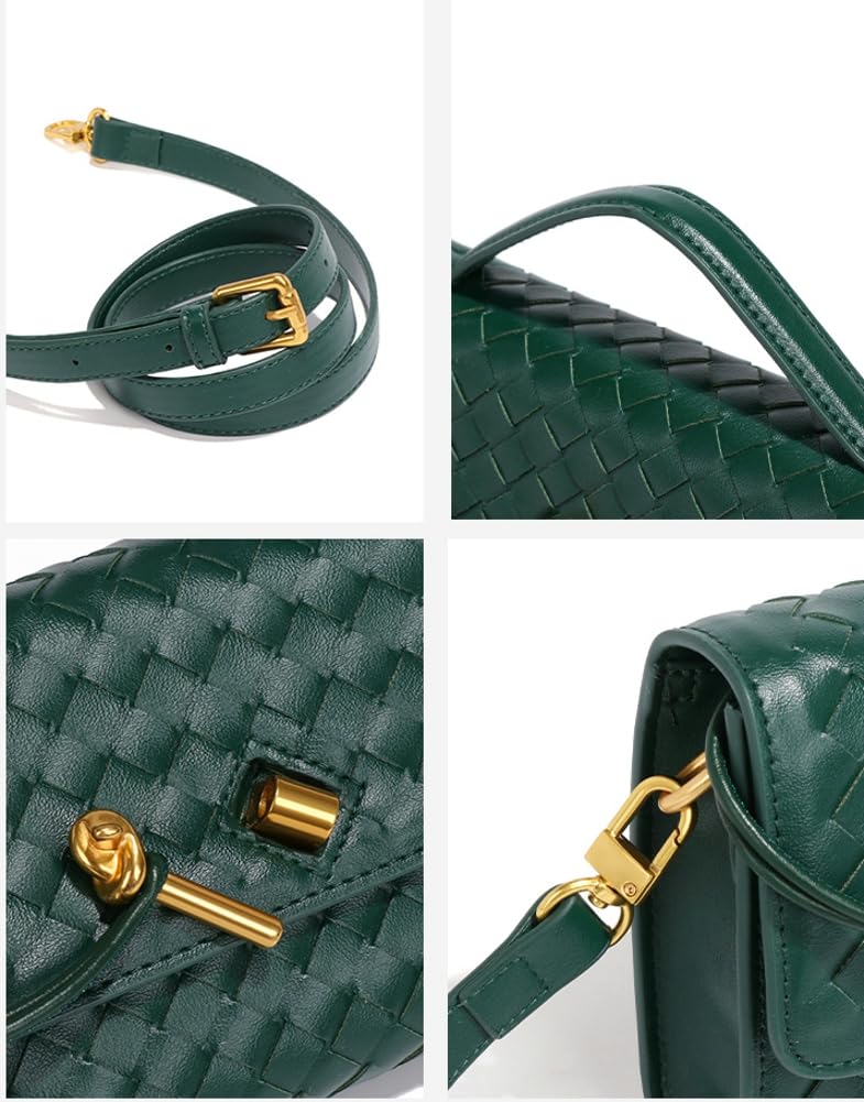 Trendy Woven Evening Clutch Purses Women Underarm Shoulder Handbag Cute Satchels Crossbody Purse PU Leather Wallet