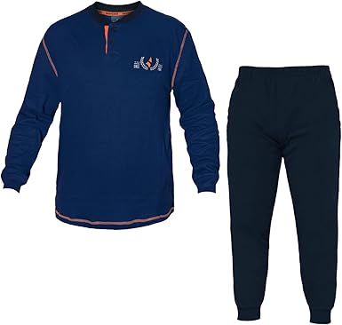 Pigiama Uomo Navigare Cotone Interlock Taglie Forti Serafino Art