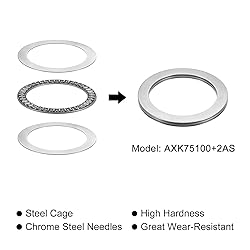 uxcell AXK75100 Thrust Needle Roller Bearings with