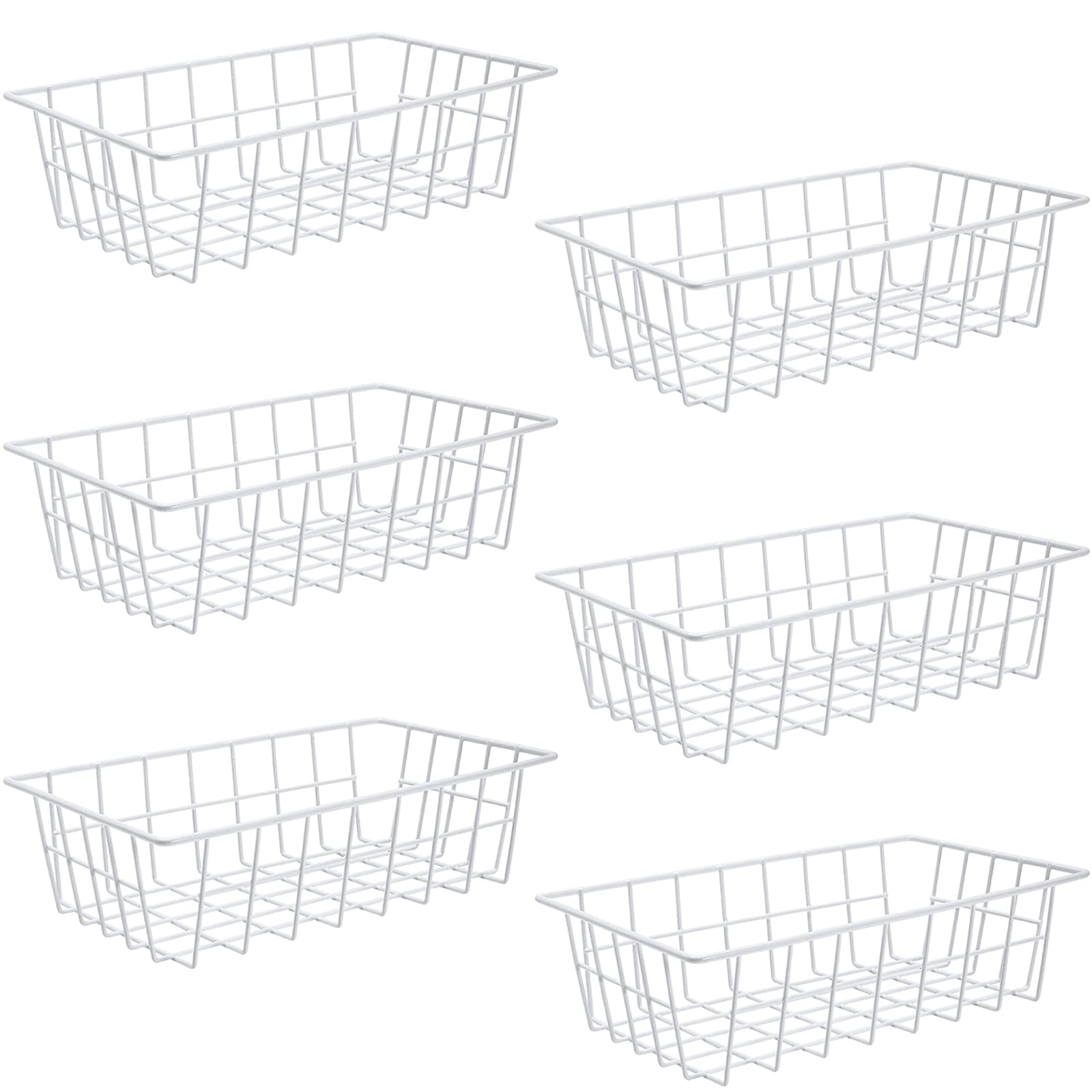 Photo 1 of Orgneas Freezer Organizer Bins Metal Wire Storage Baskets for Upright Refrigerator Chest Freezer, Kitchen Pantry Storage and Organization for Fruit Vegetable Soda Cans Toys and Snacks, Set of 6