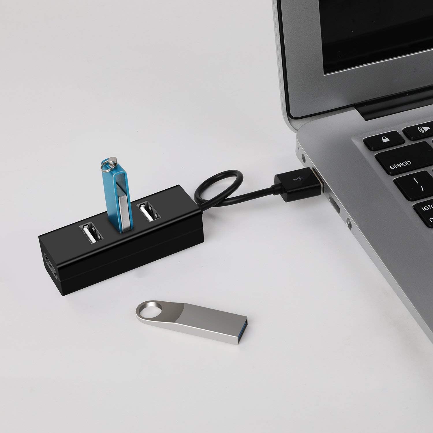 USB Hub, Vogek World's Smallest 4-Port USB 2.0 Hub, Thumb Size USB Hub - Black: Electronics