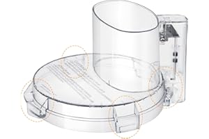 IHOUMEX 4 Locking Tabs DFP-14NWBCT1 Replacement Clear Food Processor Work Bowl Cover, Compatible with Cuisinart Tritan food Processor Only fits Bowl DLC-005AGTXT1,Fits Model DFP-14, DFP-14BCN, DFP-14BCHN