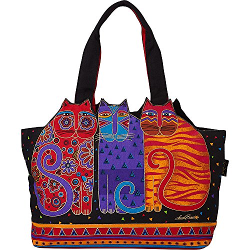 Laurel Burch Feline Friends Large Cutout Shoulder Tote (Feline Friends)