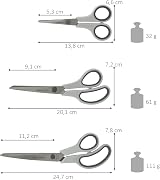 Westcott Easy Grip Scissors Set of 3 Grey Durable Stainless Steel Blades view 2