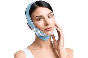 PLANTIFIQUE Reusable Chin Strap for Double Chin - Ice Silk Fabric, Adjustable V-Line Mask - V Shape Face Tape - Jawline Strap
