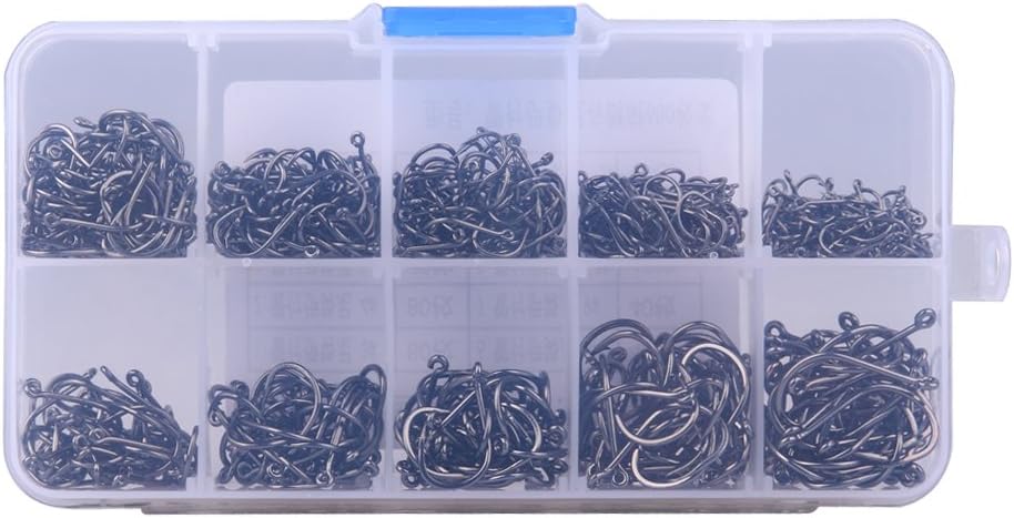 Queenlike Fishing Hook Jig Hooks with Hole Fly Fishing Tackle Box Carbon Steel Fishhook