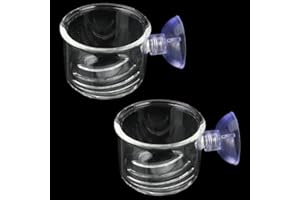 Senzeal 2PCS Large Glass Feeding Cone Cup Plant Cup Brine Shrimp Live Red Worm Fish Feeder for Aquariums with Seam