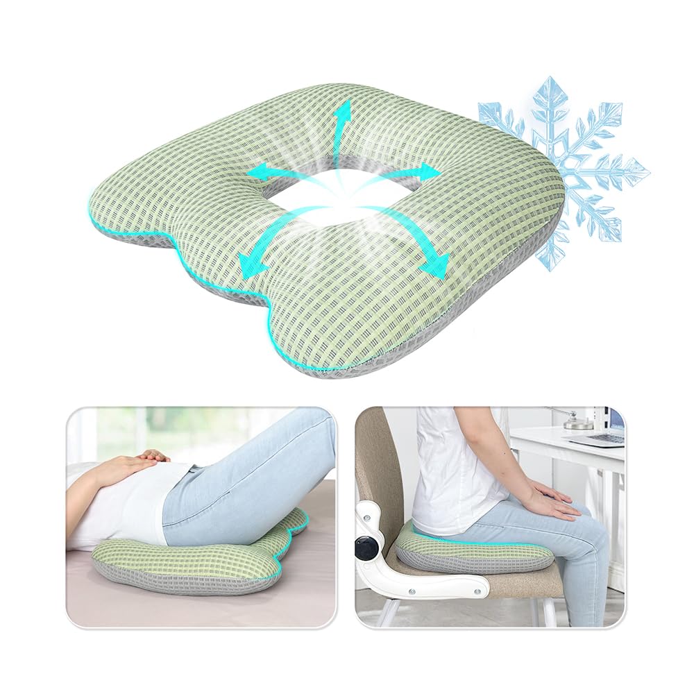 Photo 1 of Bed Sore Cushion for Butt Hemorrhoid Pillow Sitting Donut Pillow for Tailbone Pain Relief Pressure Ulcer Coccyx Cushion After Surgery Pressure Sores Pads Medical Donut Seat Cushion