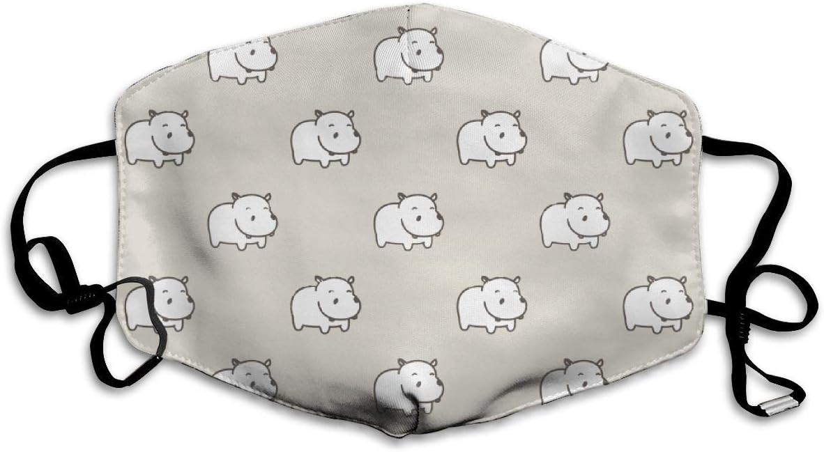 Medical Face Mask, Cancer Mask Surgical Mask Reusable Flu Masks Germ Face Mask Breathable Allergy Mask for for Kids Teens Men Women -Baby Hippo Hippopotamus