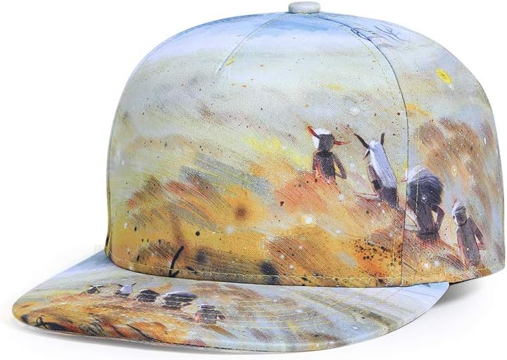 SYcore Unisex Printed Snapback Hats, Adjustable Size Flatbrim Hip Pop Baseball Cap
