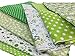 Misscrafts 7pcs 19.7” x 19.7” TOP Cotton Blending Textile Craft Fabric Bundle Fat Quarter Squares Patchwork DIY Sewing Scrapbooking Dot Floral Pattern (Green)