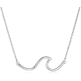 YFN Wave Necklace Sterling Silver Ocean Wave Necklace Ocean Jewelry Beach Choker Necklace for Women Gifts
