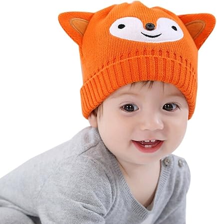 Frbelle Bonnet Bebe Fille Garcon En Hiver Automne Chaud 3d Renard Orange Mignon Beanie Chapeau