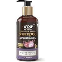 WOW Skin Science Red Onion Black Seed Oil Shampoo With Red Onion Seed Oil Extract, Black Seed Oil & Pro-Vitamin B5 - No Parabens, Sulphates, Silicones, Color & Peg, 300 ml