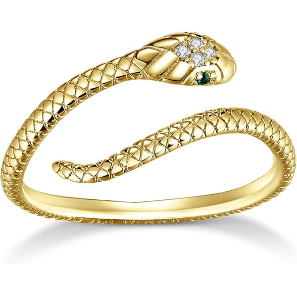 Jade Angel Snake Ring - Sterling Silver Band With Simulated Garnet Eyes & Scale Design, Black Rhodium Plated - View #9