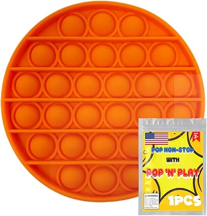 Amazon Com Popnplay Orange Push Pop Its Fidget Toy Stress Reliever Sensory Toy Bubble Game Educational Stem Playing Board Anxiety Relief Toys For Kids Adults Toys Games
