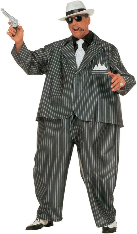 Fat Fancy Dress Gangster Mafia Al Capone FatSuit Costume Hoodlum with