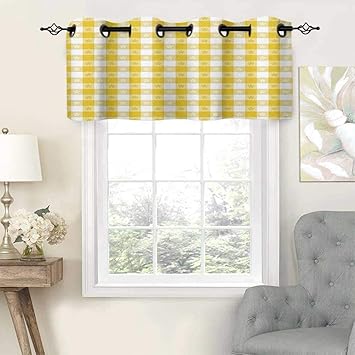 Hiiiman - Cortinas con ojales en la parte superior, diseño de cuadros